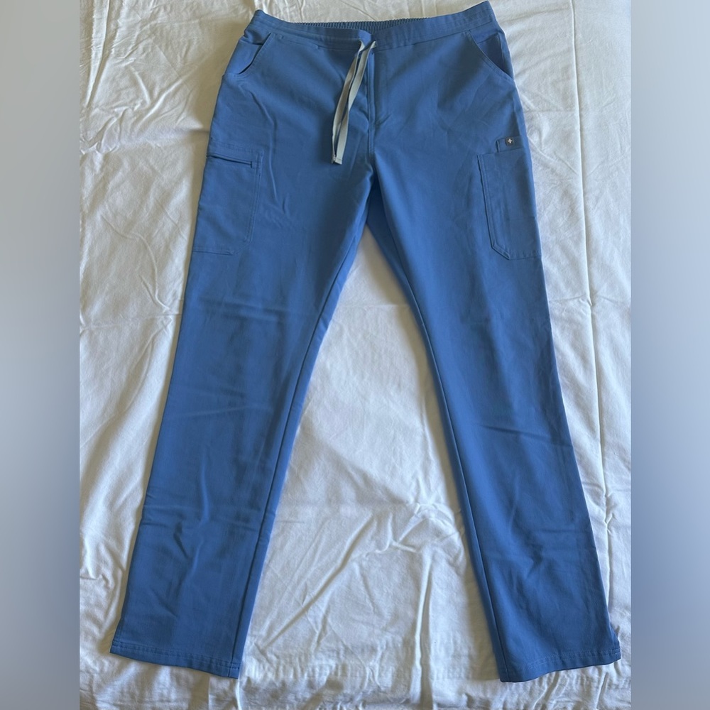 FIGS Skinny Yola Ceil Blue Scrub Pants